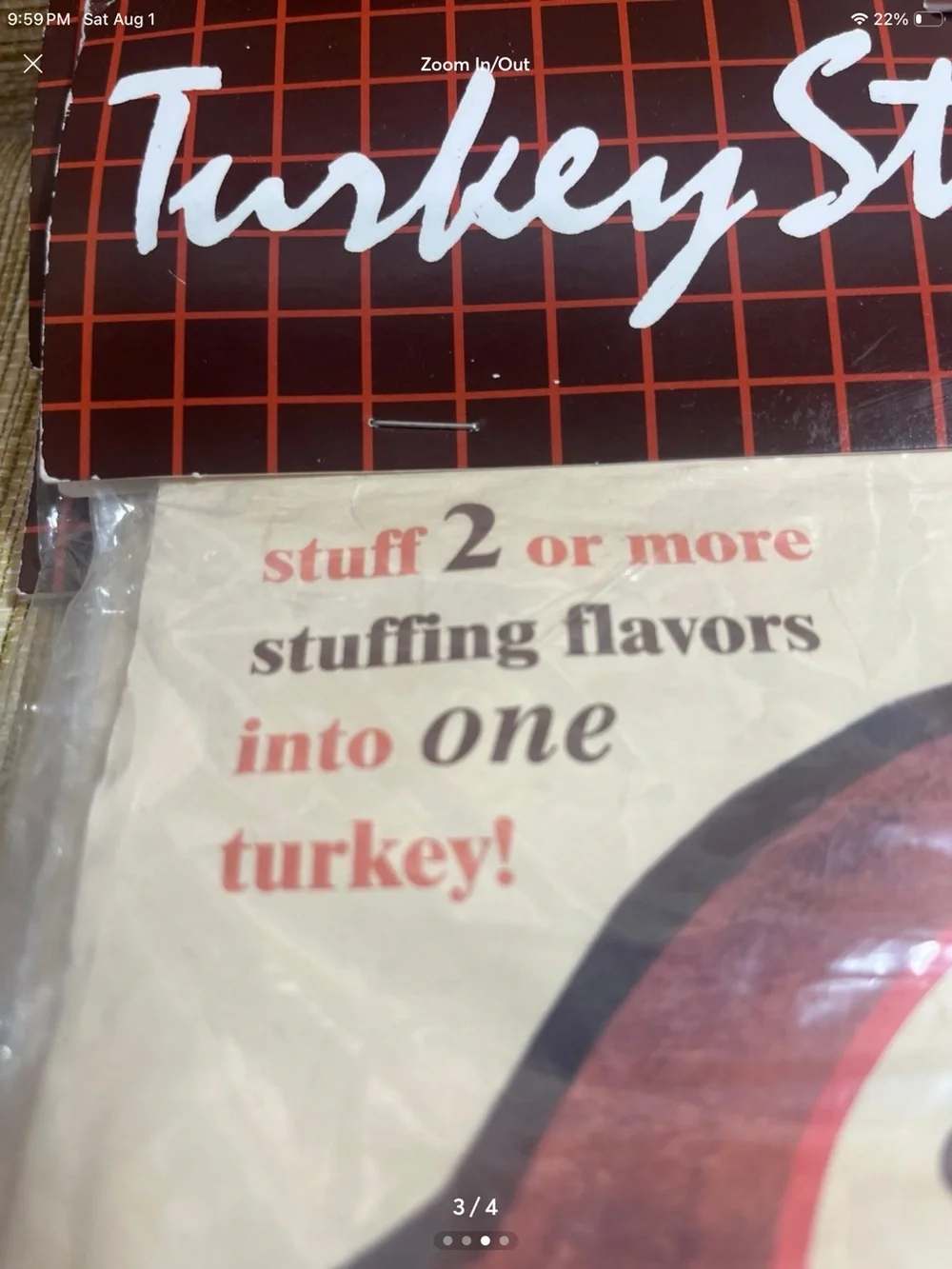 Turkey Stuffing Bag Set - Beige and Brown lot of 4aug